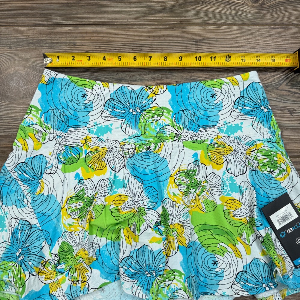 IBKUL Women Size Medium 13in Swing Skort Paddy Lime Multi Floral Activewear NWT - Picture 6 of 11